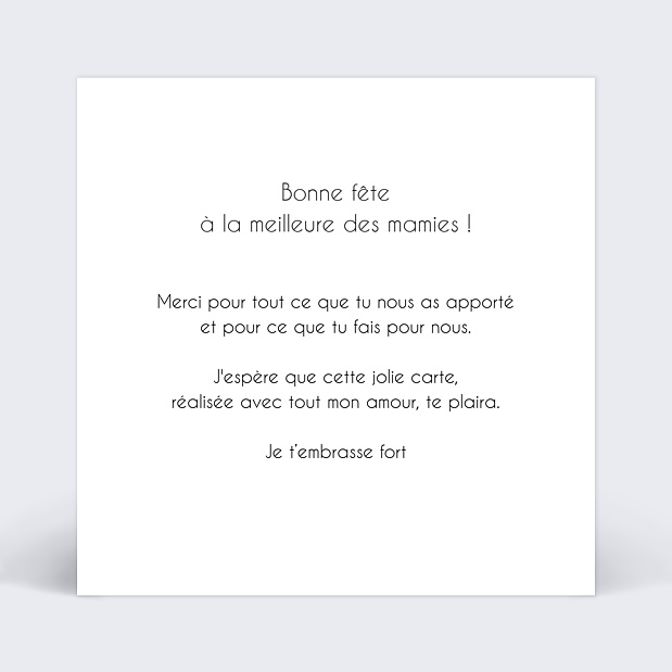 Carte fête des grands-mères Polaroïd Verso