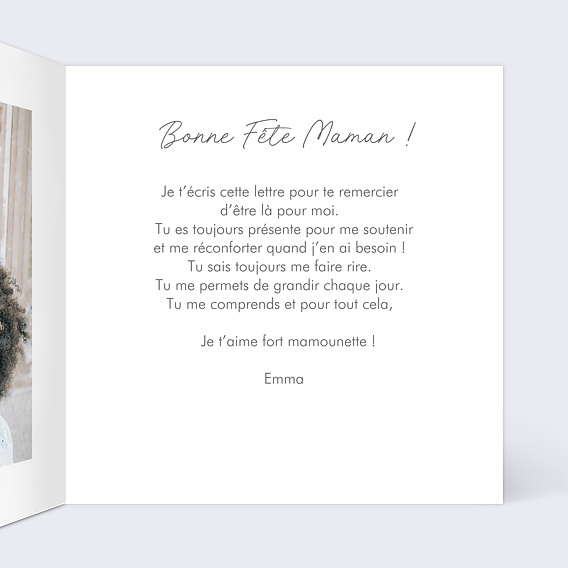 Carte fête des mères Cadre Penché Intérieur Droit