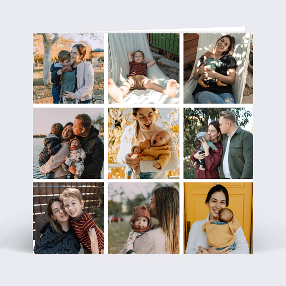 Carte fête des mères Popart 9 Photos Recto