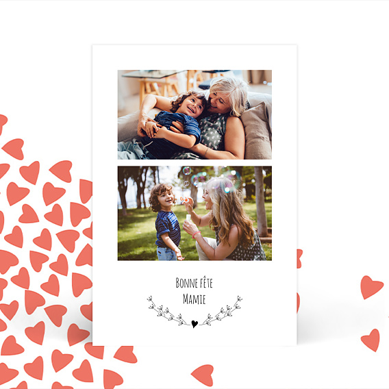 Carte fête des grands-mères Cœur Bucolique