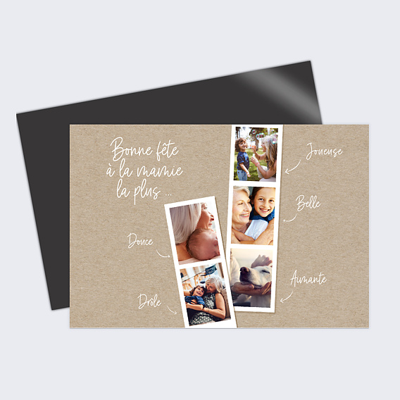Carte fête des grands-mères Photomaton Kraft