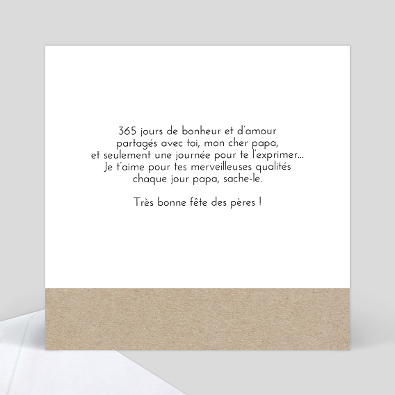 Carte fête des pères Joli Photomaton Verso