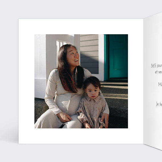 Carte fête des mères Coeur Fleuri Intérieur Gauche