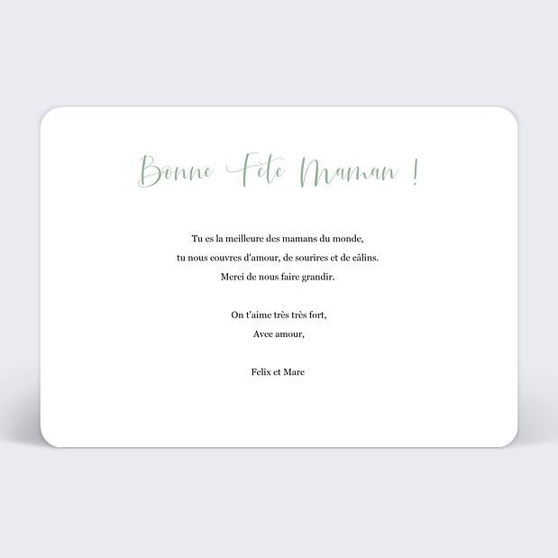 Bonne fête maman Verso