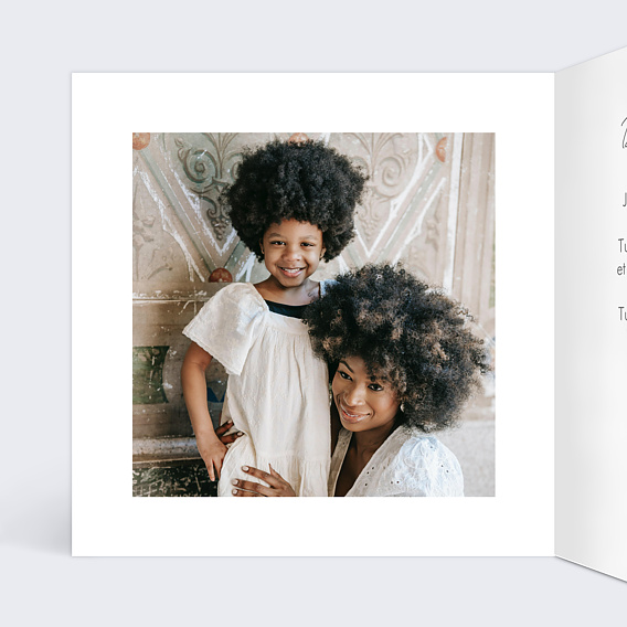 Carte fête des mères Cadre Penché Intérieur Gauche