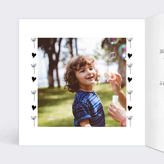 Carte fête des grands-mères Cœur Bucolique Intérieur Gauche