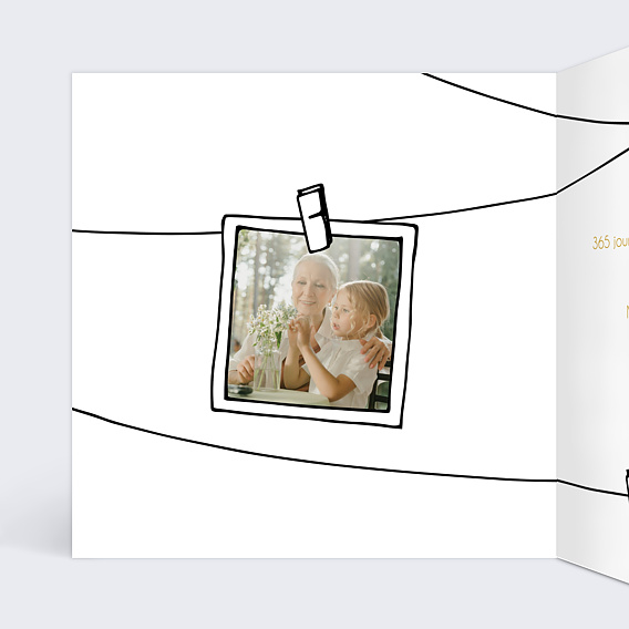 Carte fête des grands-mères Epingles Intérieur Gauche