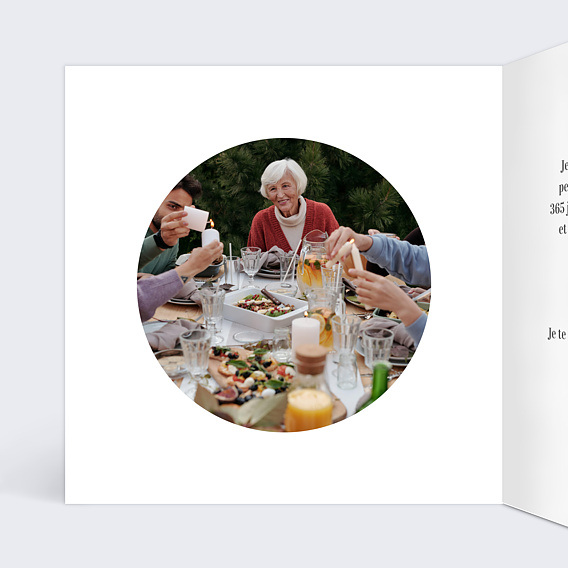 Carte fête des grands-mères Pétales Intérieur Gauche