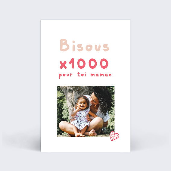 Carte fête des mères Bisous
