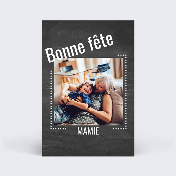 Carte fête des grands-mères Cadre Ardoise