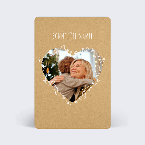 Carte fête des grands-mères Cœur travaillé