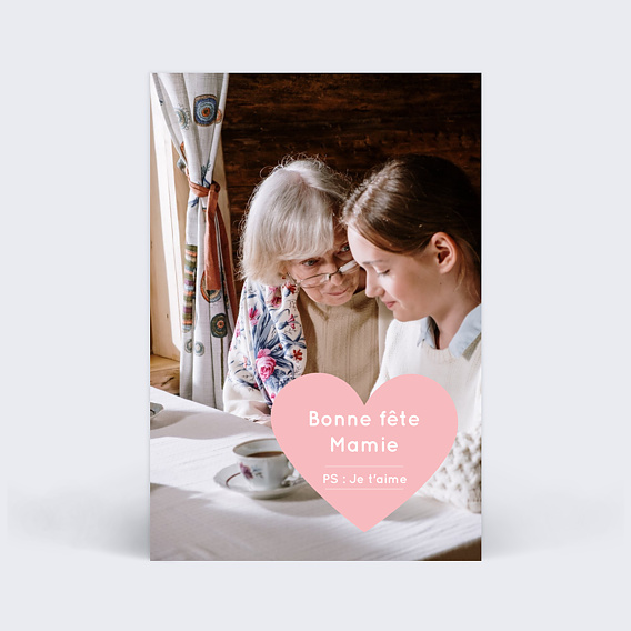 Carte fête des grands-mères Pink Heart