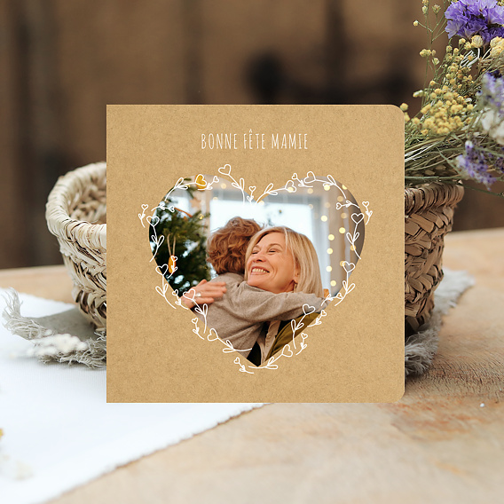 Carte fête des grands-mères Cœur travaillé Après 1