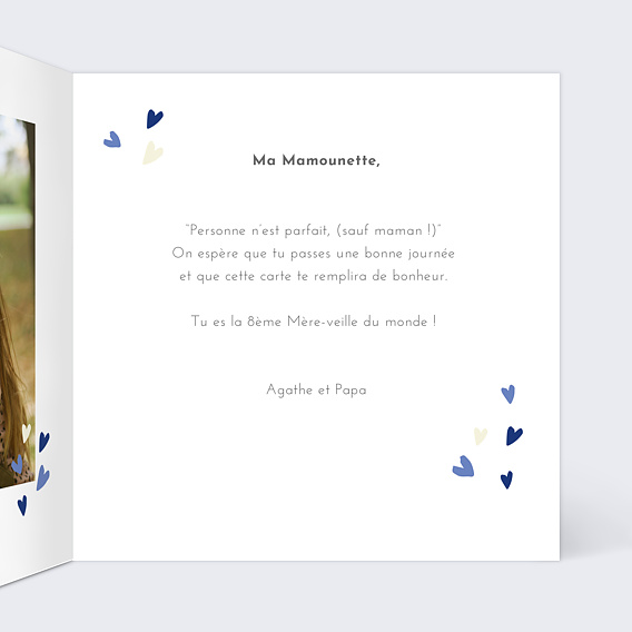 Carte fête des mères Coeur Intérieur Droit