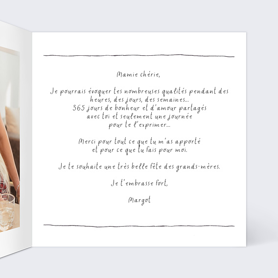 Carte fête des grands-mères Crayon Intérieur Droit