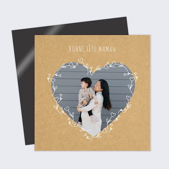 Carte fête des mères Coeur Fleuri