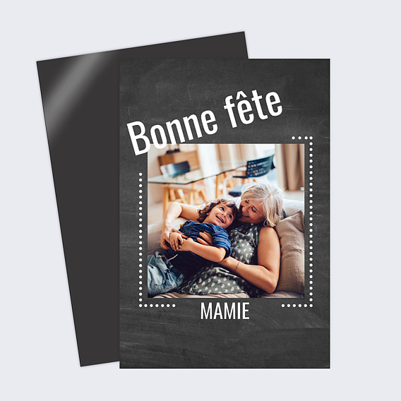 Carte fête des grands-mères Cadre Ardoise