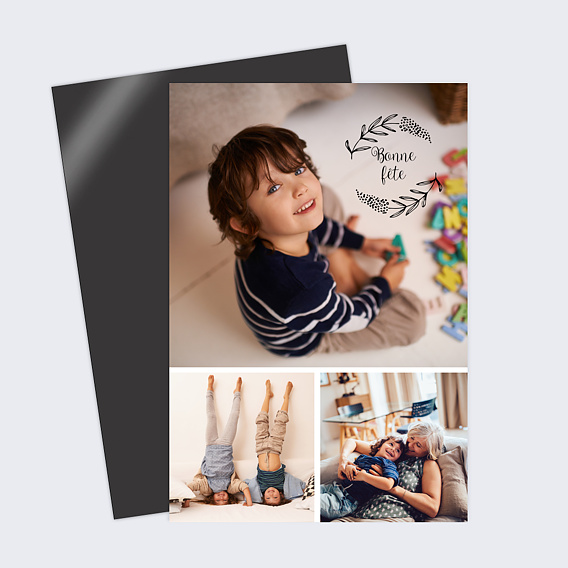 Carte fête des grands-mères Couronne de Feuilles