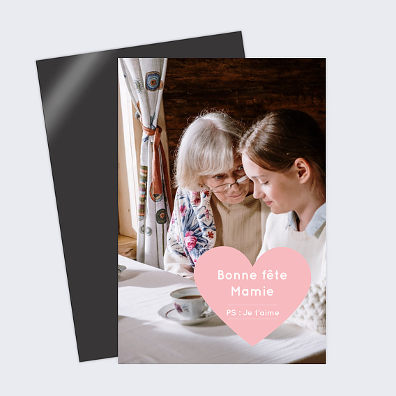 Carte fête des grands-mères Pink Heart