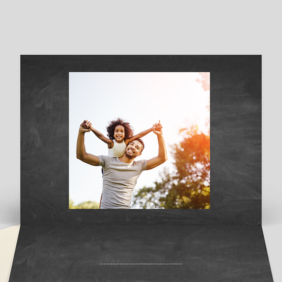 Carte fête des pères Photomaton Ardoise Intérieur Gauche