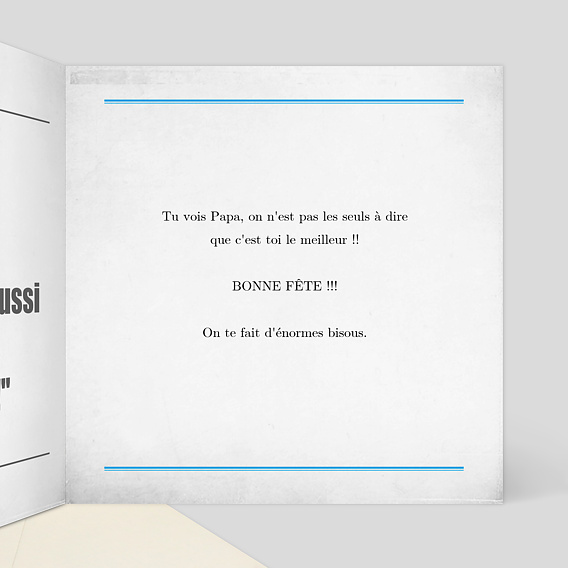 Carte fête des pères Journal Intérieur Droit