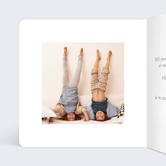 Carte fête des grands-mères Cœur travaillé Intérieur Gauche