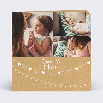 Carte virtuelle fête des mères Fanions festifs
