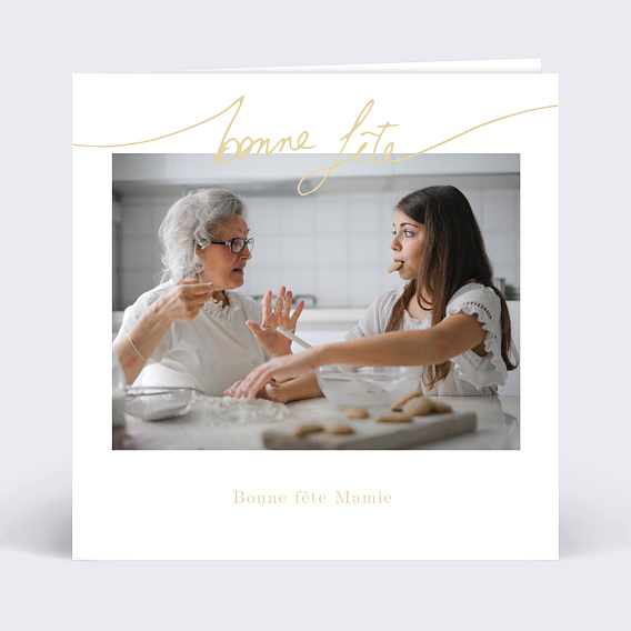 Carte fête des grands-mères Jolie Typographie Recto