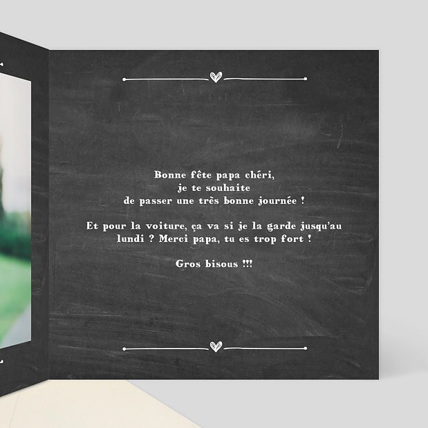 Carte fête des pères best dad Intérieur Droit