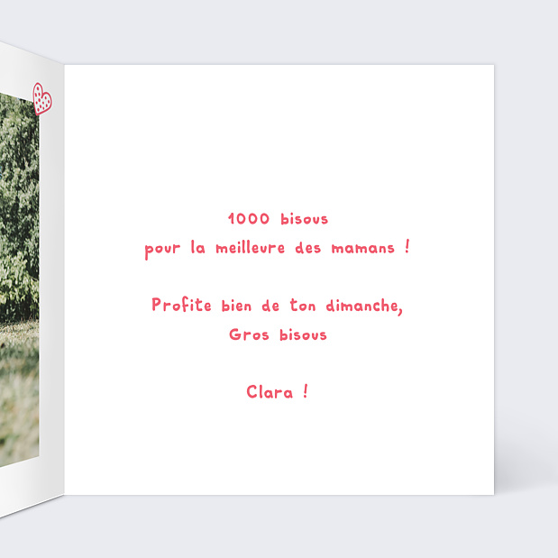 Carte fête des mères bisous Intérieur Droit
