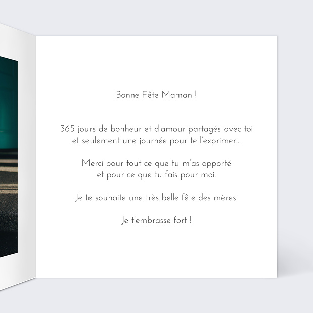 Carte fête des mères coeur fleuri Intérieur Droit