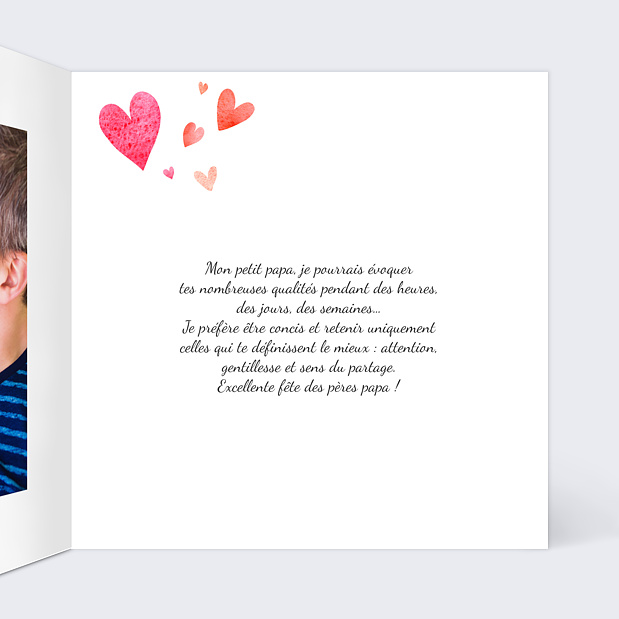 Carte fête des pères envolée d'amour Intérieur Droit