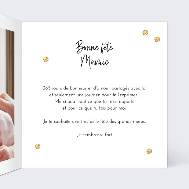 Carte fête des grands-mères Golden dots Intérieur Droit