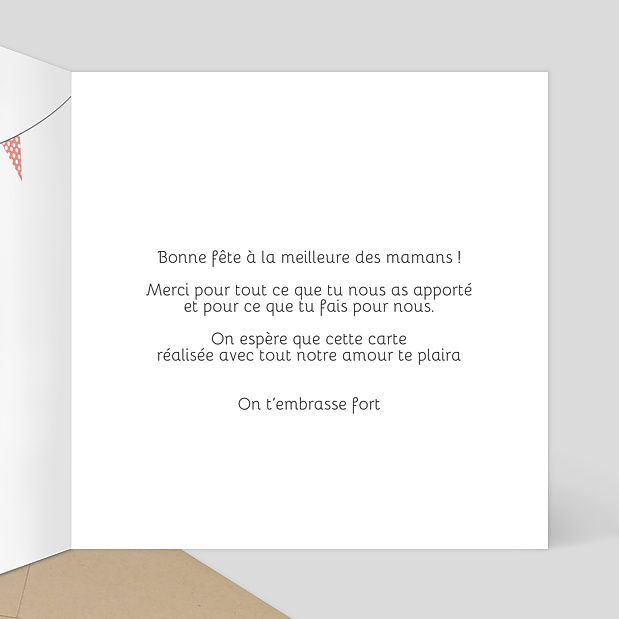 Carte fête des mères guirlande Intérieur Droit
