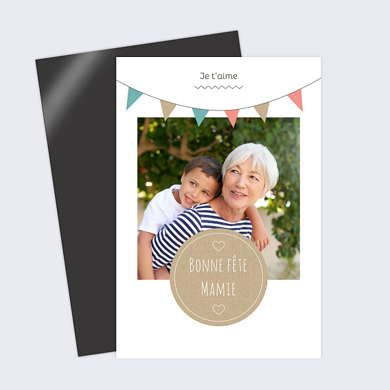 Carte fête des grands-mères Fanions Colorés