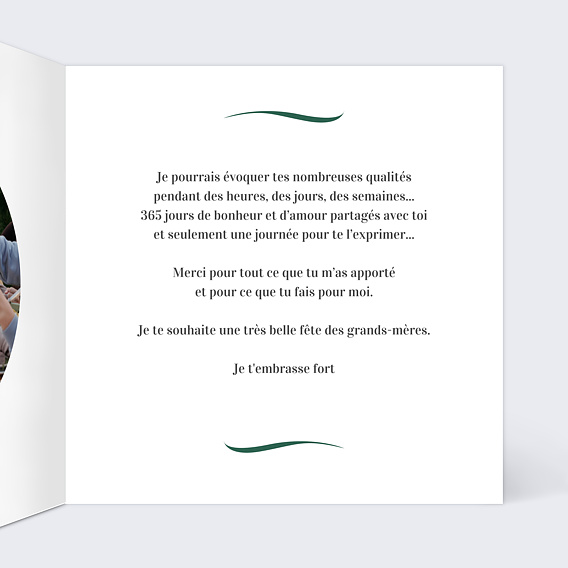 Carte fête des grands-mères Pétales Intérieur Droit