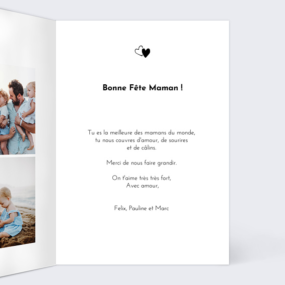 Carte fête des mères Typographie Maman Intérieur Droit