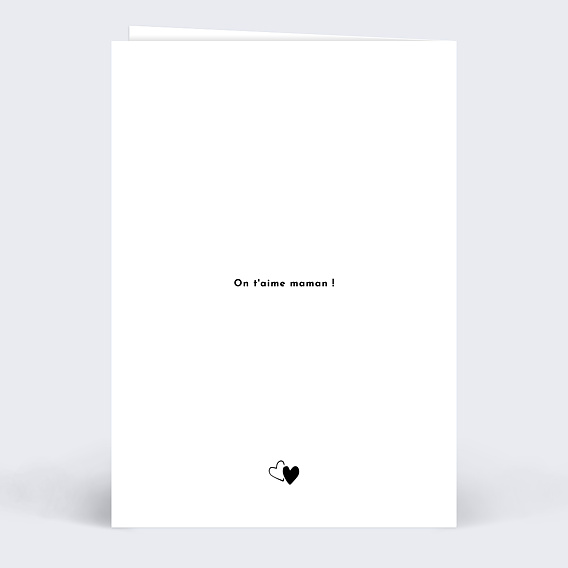 Carte fête des mères Typographie Maman Verso