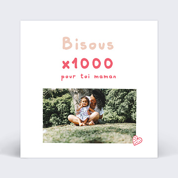 Carte virtuelle fête des mères Bisous