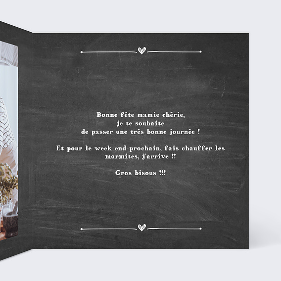 Carte fête des grands-mères Grand-mère Intérieur Droit