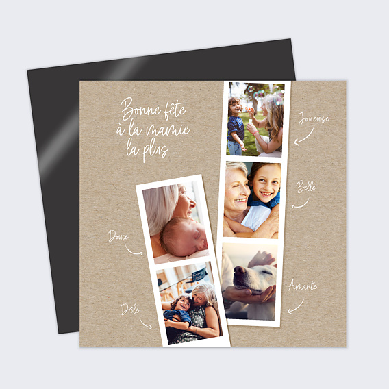 Carte fête des grands-mères Photomaton Kraft