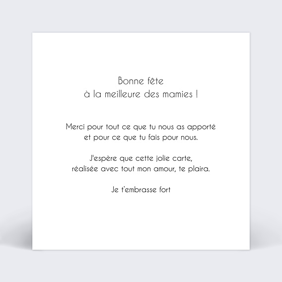 Carte fête des grands-mères Polaroïd Verso