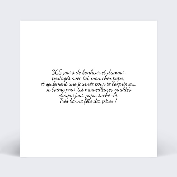 Carte fête des pères Simple Pola Verso