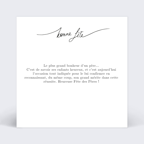 Carte fête des pères Typo Manuscrite Verso