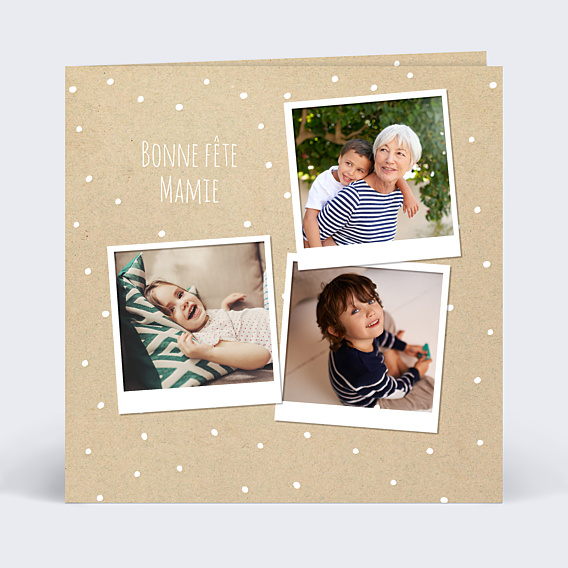 Carte fête des grands-mères Plumetis