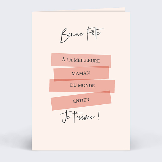Carte fête des mères Bonne Fête Ruban Recto