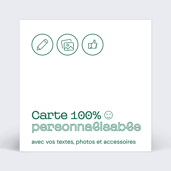 Carte félicitation naissance Modèle 100%Personnalisable Recto