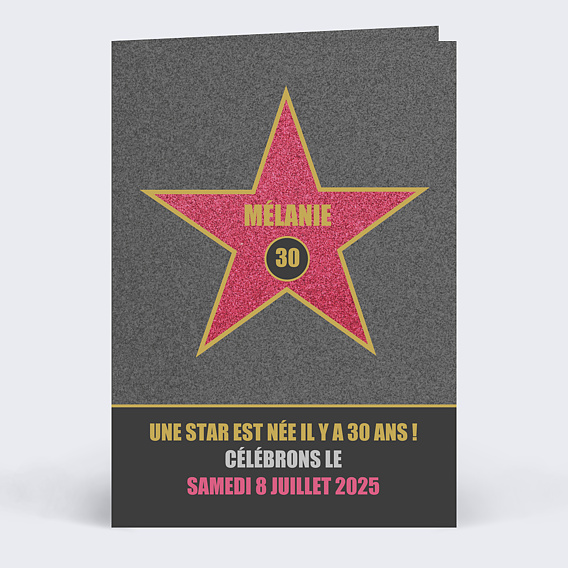 Invitation anniversaire Star