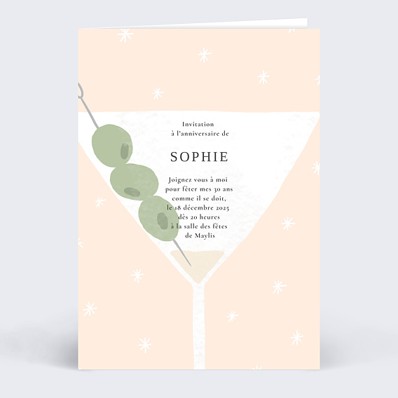 Invitation Anniversaire Cocktail Popcarte
