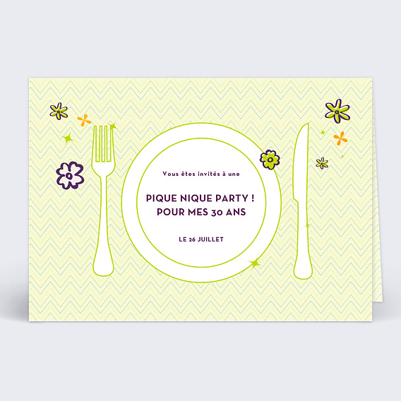 Invitation Anniversaire Adulte À Table Verte